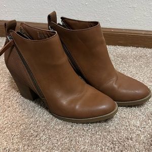 Tan Booties with Heel